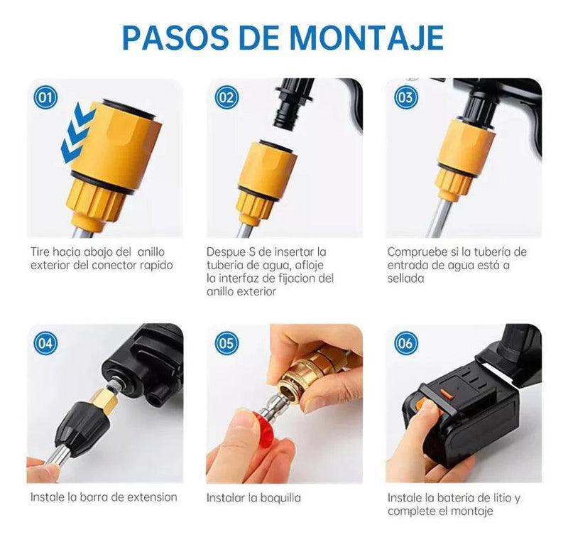 HYDROJET PRO - Hidrolavadora Portátil + 2 BATERÍAS GRATIS - Quik Col